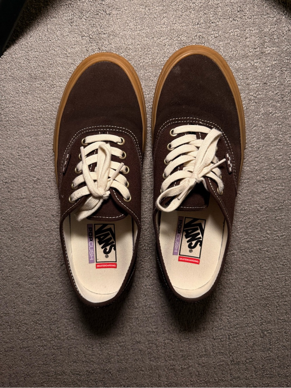 Vans Brown Canvas Sneakers with Gum Sole